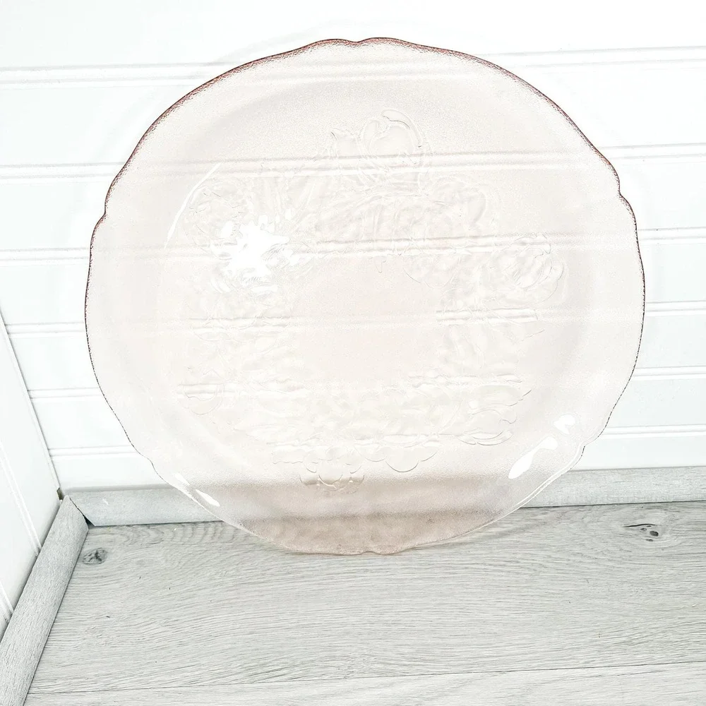 Vintage Pink Glass Dinner‎ Plate: Jeanette Windsor Platter